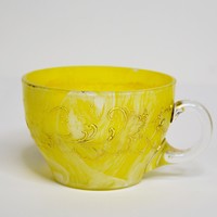 Bohemia yellow and white commemorative cup