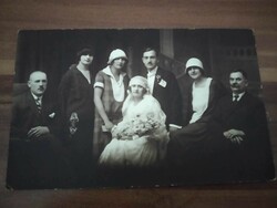 Esküvői fotó, Szabó János fényképész, Máramarossziget, mérete: 13,5 cm x 8,5 cm, kb.1910-20 évek-ből