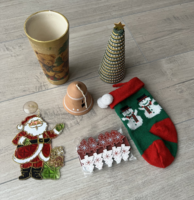 Karácsonyi dekorációs csomag (akasztható ajtó-,ablakdísz,harang,facsipeszek,karácsonyfa dekoráció,…