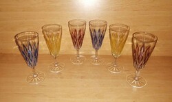 Set of retro stem colored glass glasses - 6 pcs in one (4/k)