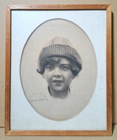 Portrait of a boy, 1920 (pencil drawing) with Halmi-Bardos mark