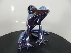 Zsolnay eosin large frog, 17 x 15 x 15 cm.
