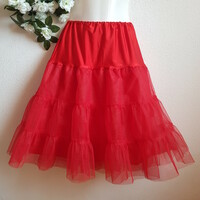 Wedding asz30b - 2-layer ruffled petticoat with red elastic top