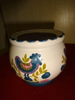 Hand-painted glazed ceramic sugar bowl, height 8 cm. Jokai.