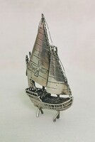 Silver miniature sailing ship