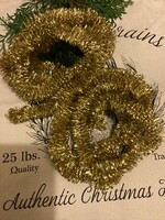 Kettő darab arany színű boák girlandok karácsonyfadíszek