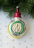 Old glass water bottle Christmas tree decoration 8cm