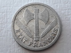 2 Francs 1943 coin - 2 French francs travail famille patrie etat francais 1943 foreign coin