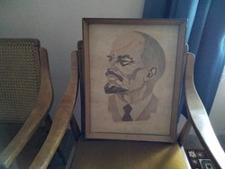 Intarziás Lenin kép