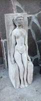 Schrammel Imre samott női akt kerámia szobor
