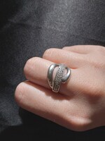 Silver ring with polished stones 925