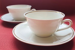 2db Hertel Jacob Bavaria német porcelán kávés teás szett csésze csészealj tányér arany széllel