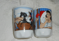 2 db - Zsolnay Hófehérke mese mintás porcelán pohár --az ár 1 db-ra vonatkozik