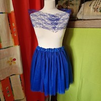 Wedding asz58d - royal blue 40cm frilly tulle skirt - prom wedding carnival