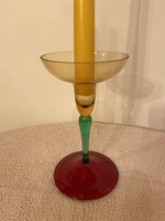 Special modern Murano glass colored candle holder approx. 20 cm