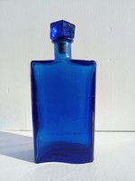 Kobalt kék, üveg dugós palack
