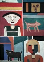 Dávid breathes: flower, cat, dog and two women from 2005