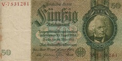 50 reichsmark 1933 Németország Vízjel David Hansemans 2.