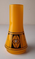 Art deco glass small vase with hand-painted decoration