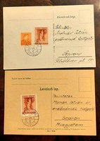 1939 Pax Ting 2 bélyeg +1 lev. lapon