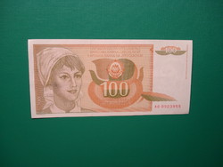 Jugoszlávia 100 dínár 1990 Extraszép!