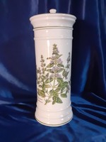 Porcelain apothecary pot basil (ocimum basilicum)