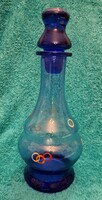 Blue liqueur glass, bottle (m4382)
