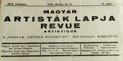 1942 október 15  /  MAGYAR ARTISTÁK LAPJA REVUE ARTISTIQUE   /  Eredeti, régi újságok, képregények