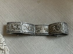 Antique Far Eastern scene silver bracelet 2