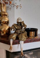 Christmas decor doll in old gold clothes Venetian decorative doll 40 cm