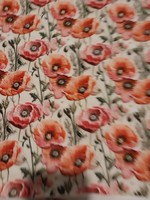 Poppy printed futter material