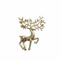 Badge, brooch bro255 - golden deer 30x35mm