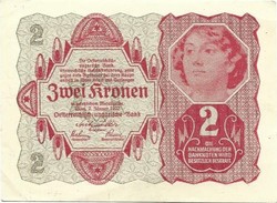 2 korona kronen 1922 Ausztria 5.