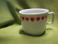 Zsolnay porcelain mug, round with a heart pattern.