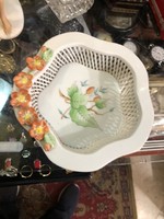 Herendi porcelán áttört ékszertartó, 15 cm-es nagyságú.7405