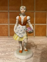 Herendi virágárus kislány porcelán