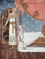 Northern folktale art nouveau illustration reprint print 1914 kay nielsen the prince and the damsel