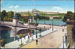 Urban transport in Prague, Czech Republic, electric transport on the Legionnaires' Bridge in 1918