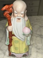 Keleti bölcs porcelán szobor, szerencsét hozó
