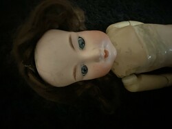Nagy méretű 65 cm, gyönyörű arcú antik baba porcelánfejű Armand Marseille