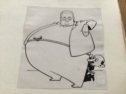Vasi Kálmán eredeti karikatúra rajza a Szabad Száj c. lapnak  Balog Páterről