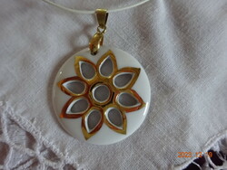 Hollóháza porcelain diké floral jewelry set, pendant, earrings, impeccable, new condition