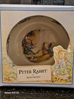 Wedgwood angol gyermek porcelán mély tányér kompótos tálka Nyúl Péter kalandjairól Peter Rabbit deko