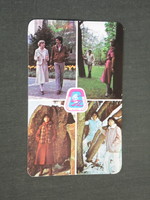 Kártyanaptár, Tolna megyei szabó szövetkezet,ruházat,divat,Szekszárd,női modell, 1981,   (4)