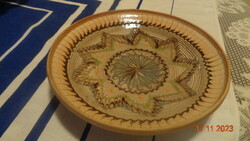 Folk ceramic plate, basch .C. _ Tin hurezu marked, diameter 26 cm