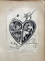 Ruszkay György eredeti erotikus karikatúra rajza a Szabad Száj c lapba  20 x 14,5 cm