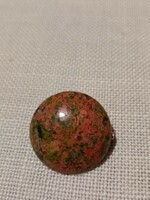 New colored semi-precious stone - unakit - mineral brooch / pin 2.5 cm