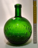 "Zwack J. és Társai Unicum Budapest" zöld nagy likőrösüveg (2873)