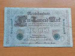 German Empire 1000 Marks 1910 642.... Green stamp
