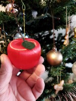 Karácsonyfadísz alma 6 db egyben (selyem)